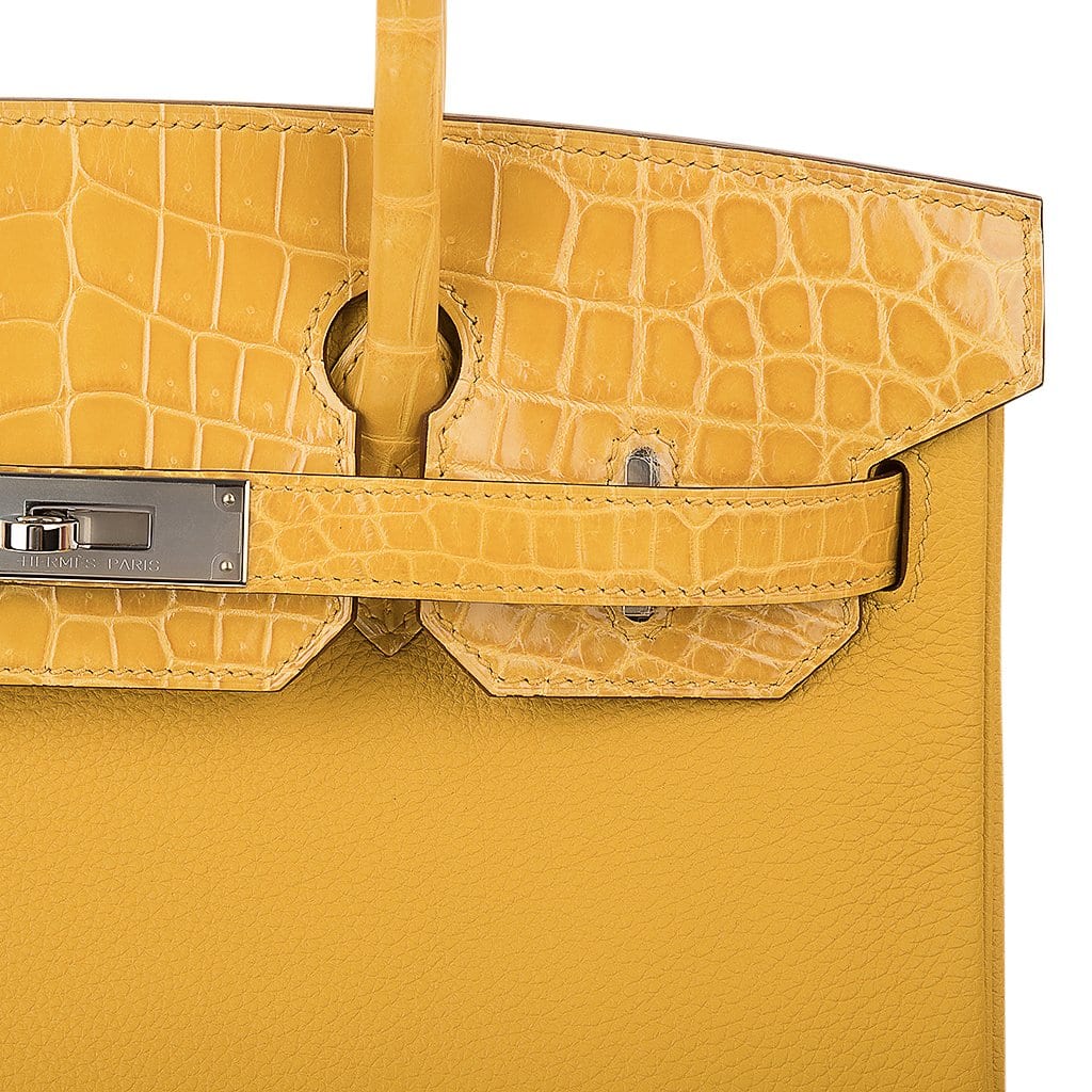 Birkin Touch 30 Bag Jaune Ambre Crocodile / Togo Limited Edition