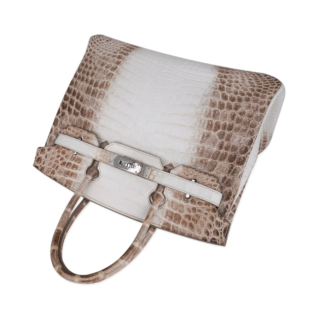 Birkin 30 Bag Himalaya Blanc Crocodile Palladium Hardware