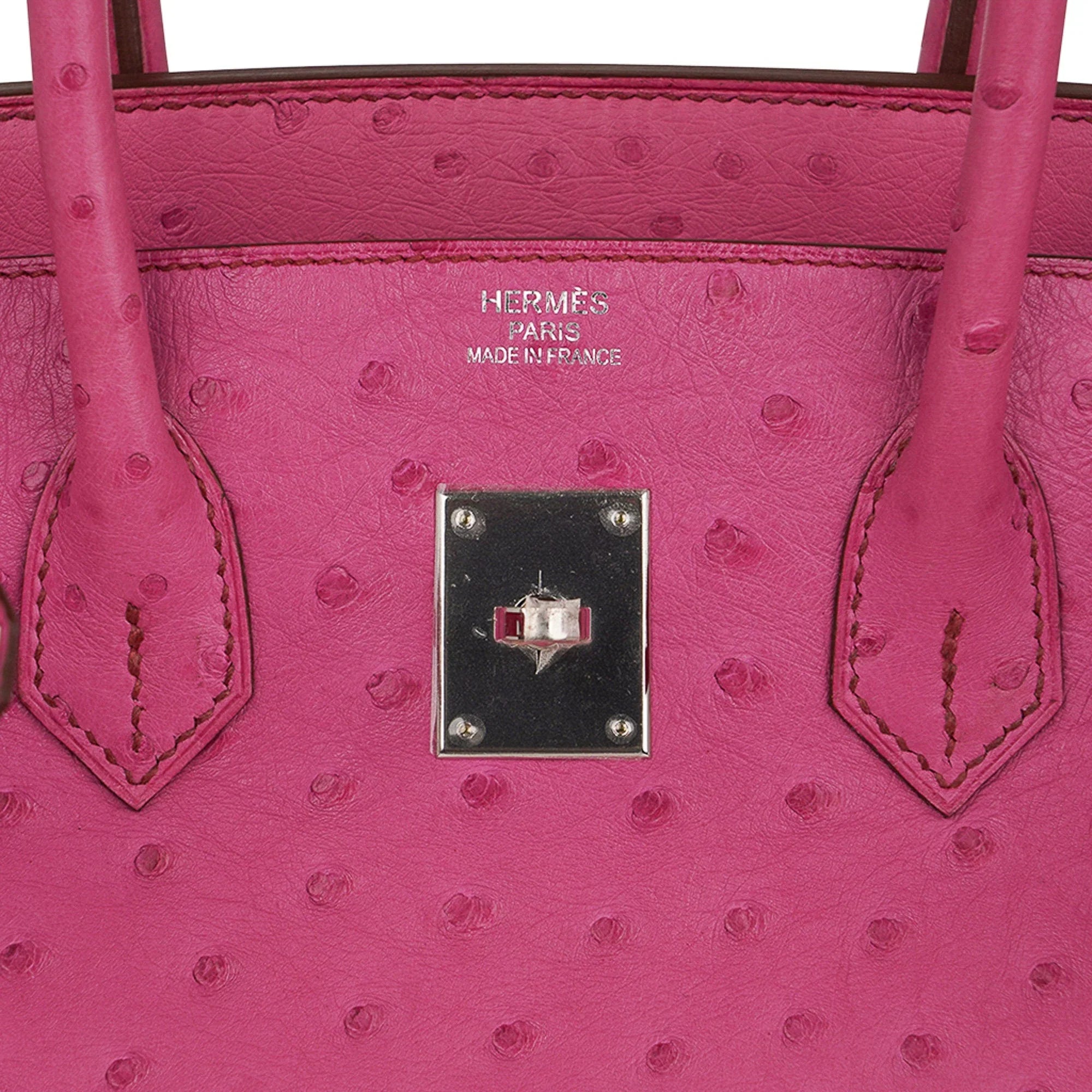 Birkin 35 Bag Fuchsia Ostrich Palladium Hardware