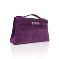 Limited Edition Kelly Pochette Violet Doblis Clutch Bag with Palladium Hardware