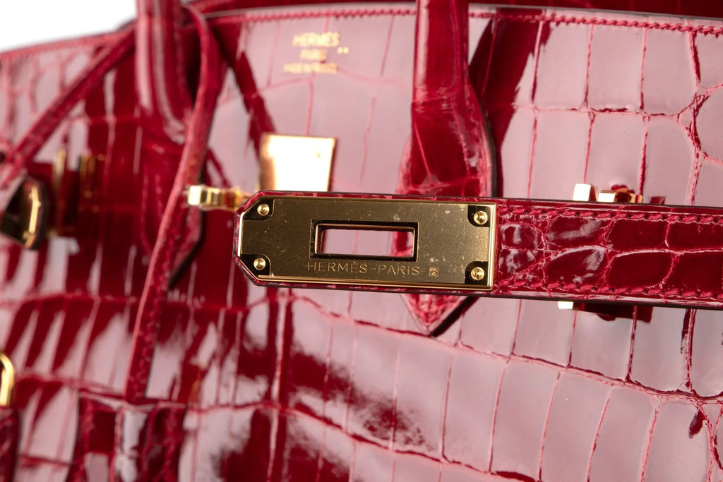 Birkin 35 Braise Lipstick Red Crocodile Gold Hardware