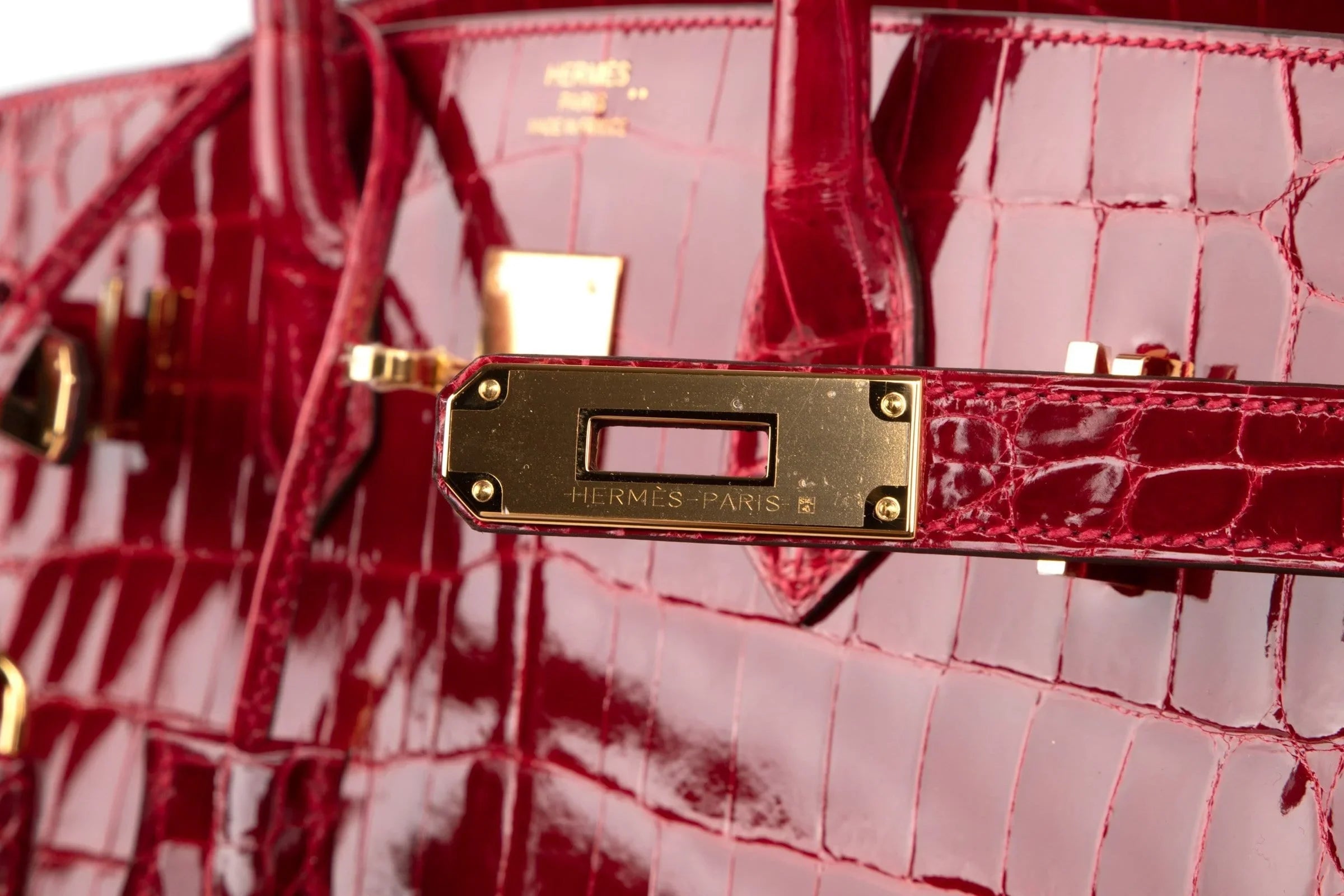 Birkin 35 Braise Lipstick Red Crocodile Gold Hardware