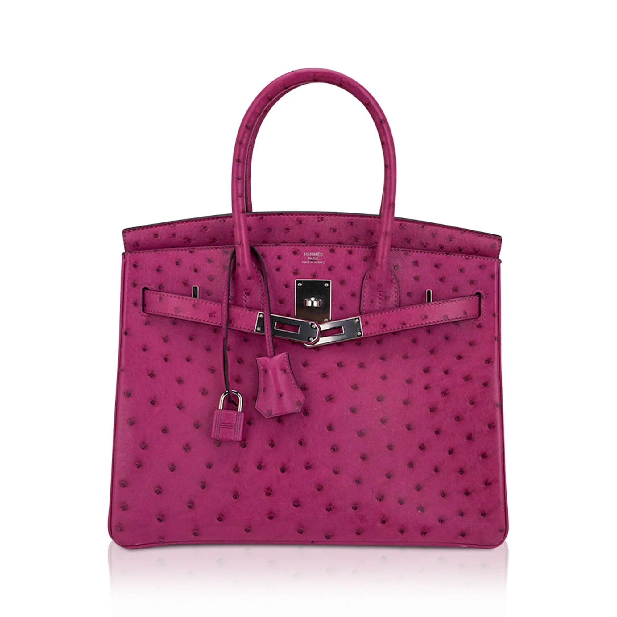 Birkin 30 Bag Rose Pourpre Ostrich with Palladium Hardware
