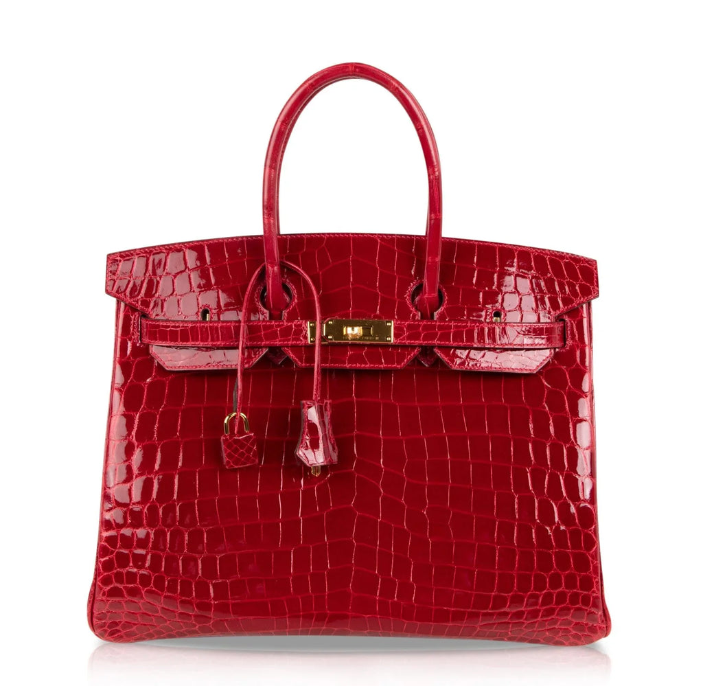 Birkin 35 Braise Lipstick Red Crocodile Gold Hardware