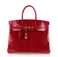 Birkin 35 Braise Lipstick Red Crocodile Gold Hardware