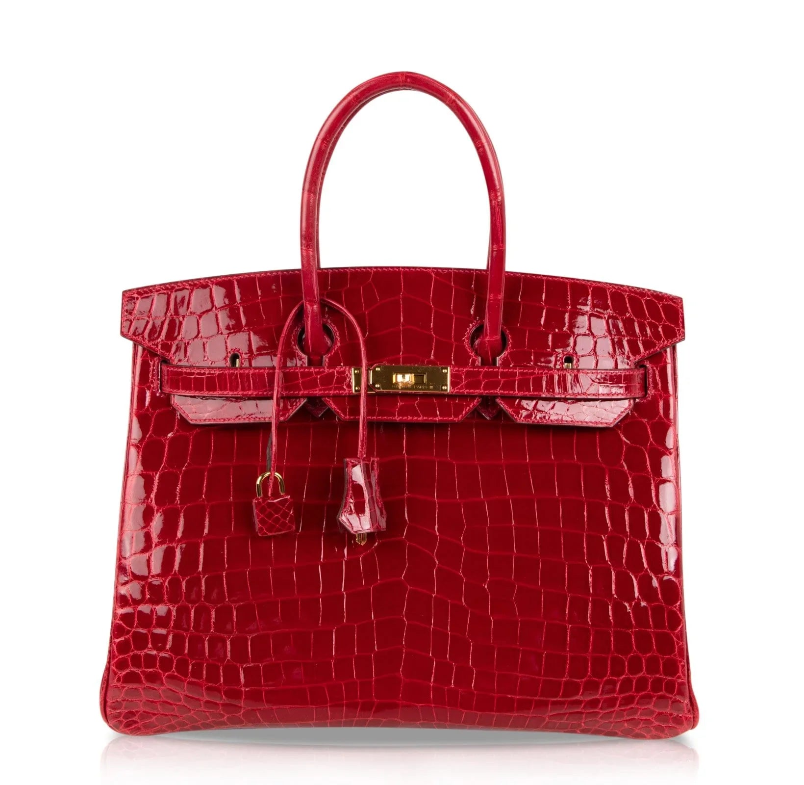 Birkin 35 Braise Lipstick Red Crocodile Gold Hardware