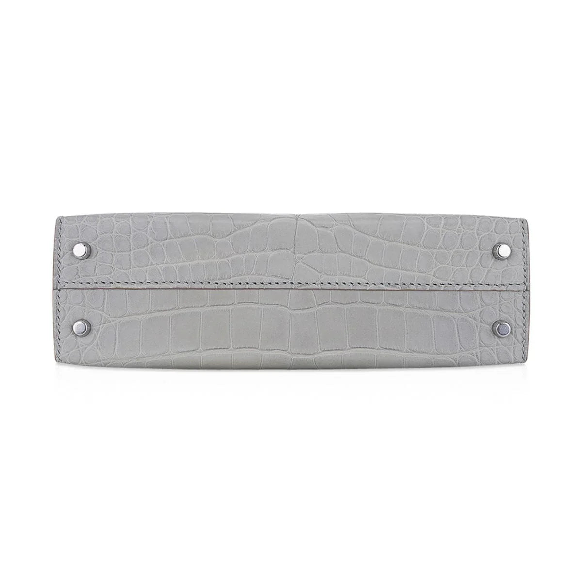 Limited Edition Mini Kelly 20 Sellier Matte Gris Perle Alligator Bag Palladium Hardware