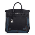 Limited Edition HAC Western Birkin 40 Bag Runway Embroidered Black Togo Leather with Palladium Hardware