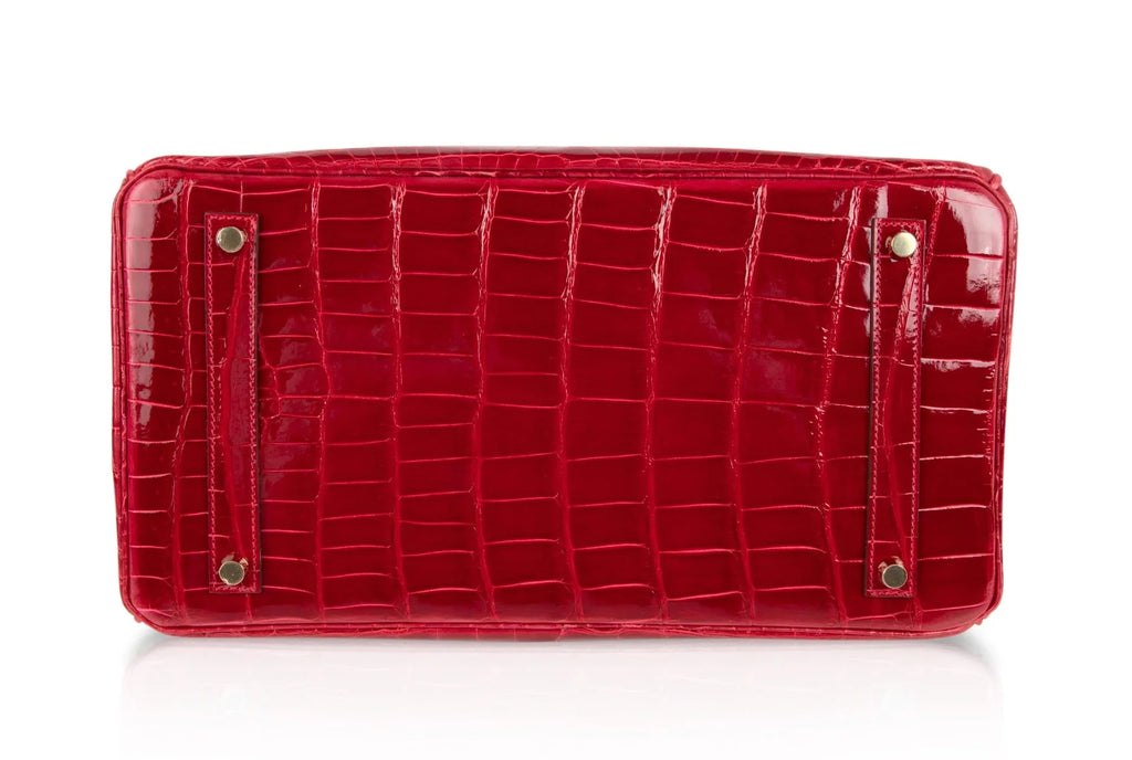Birkin 35 Braise Lipstick Red Crocodile Gold Hardware