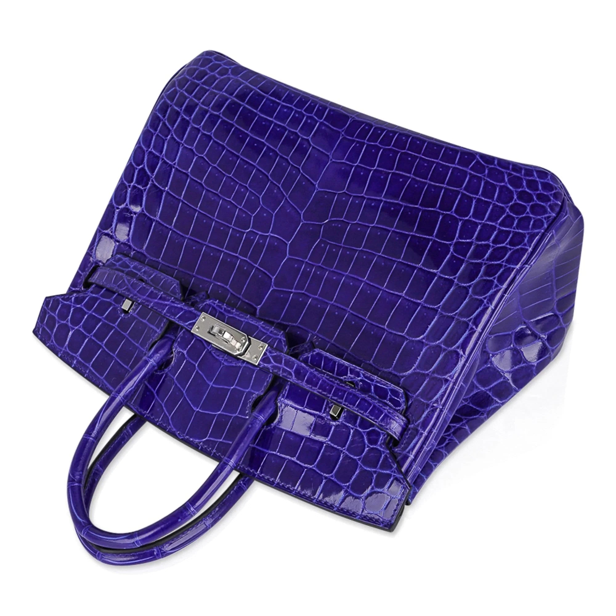 Birkin 25 Bag Blue Electric Crocodile Vivid Jewel Palladium Hardware