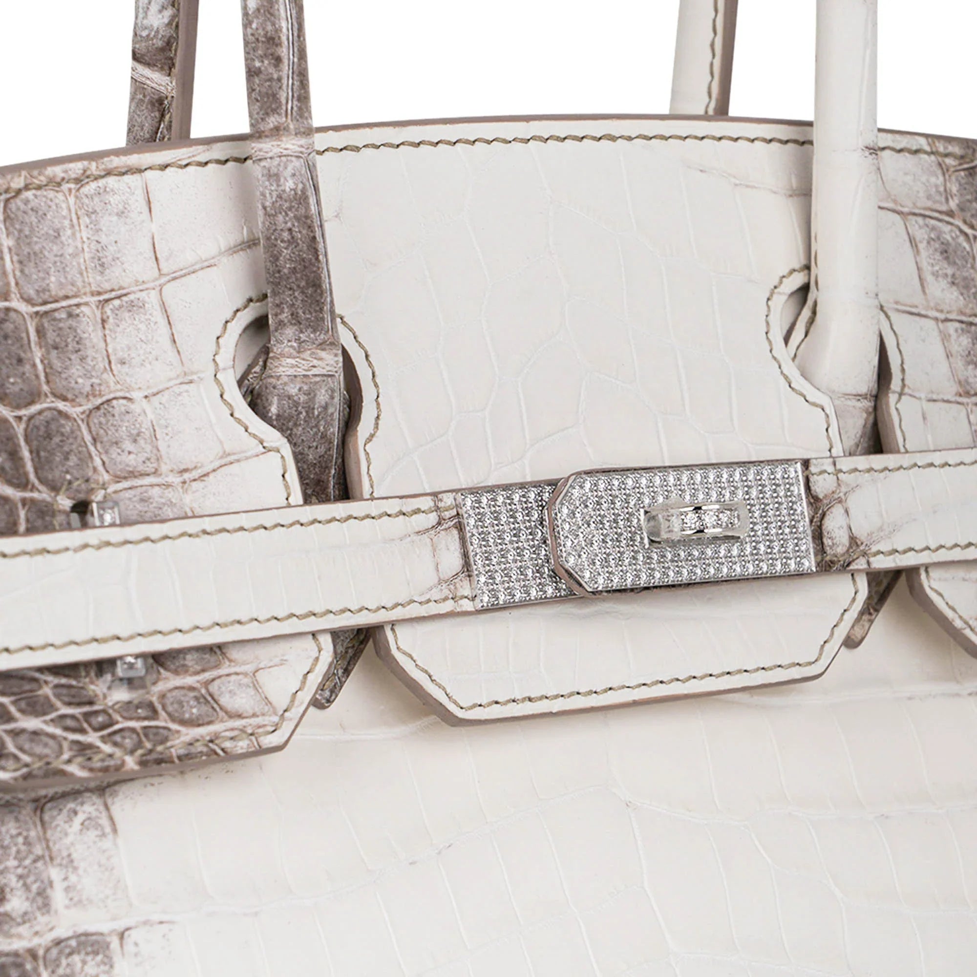 Birkin 30 Bag Diamond Himalaya Blanc Matte Niloticus Crocodile with 18k White Gold Hardware
