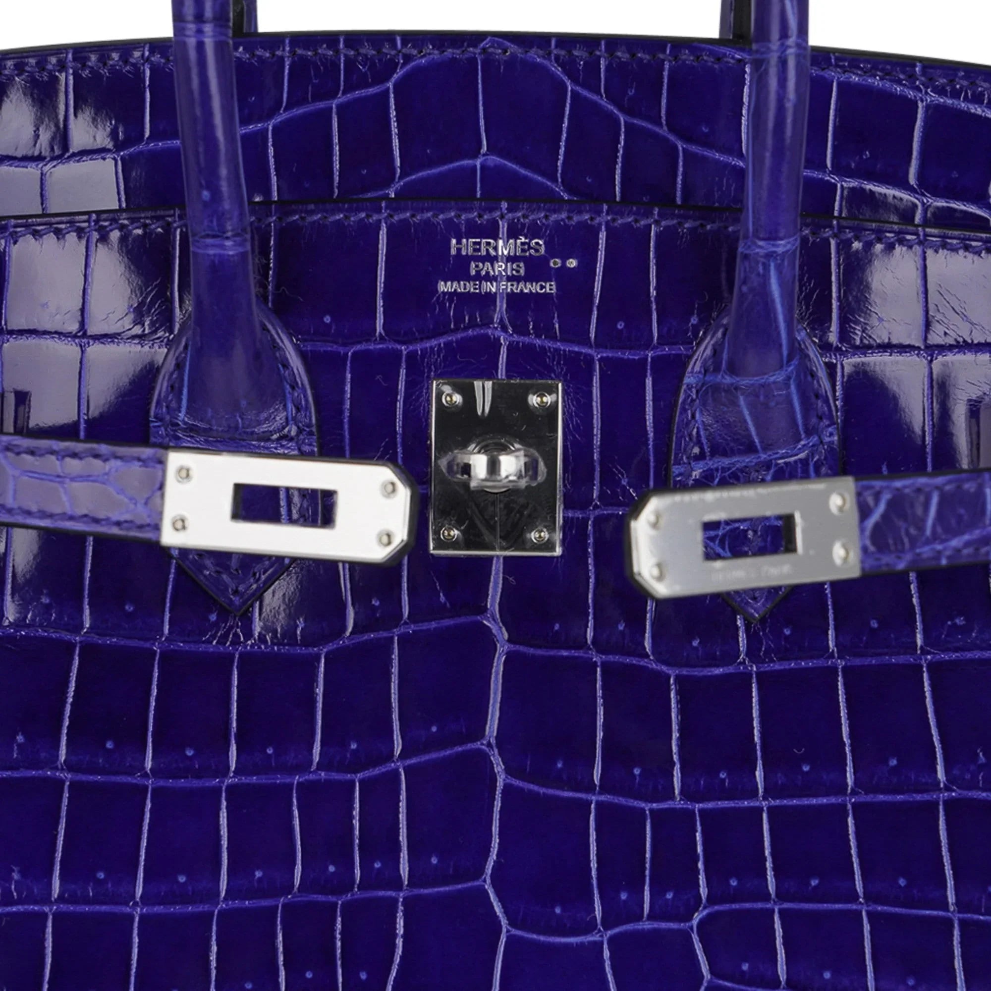 Birkin 25 Bag Blue Electric Crocodile Vivid Jewel Palladium Hardware