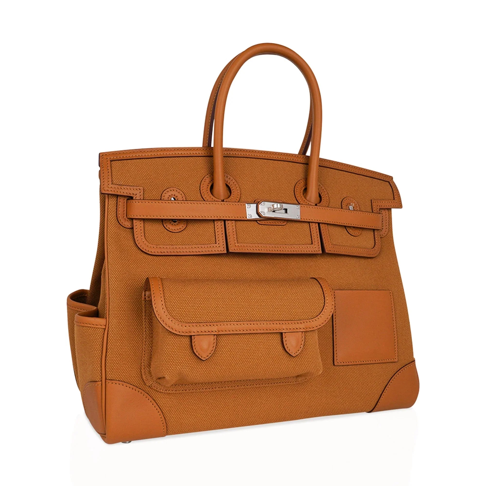 Limited Edition Birkin 35 Bag Cargo Sesame Toile Goeland Swift Leather with Palladium Hardware