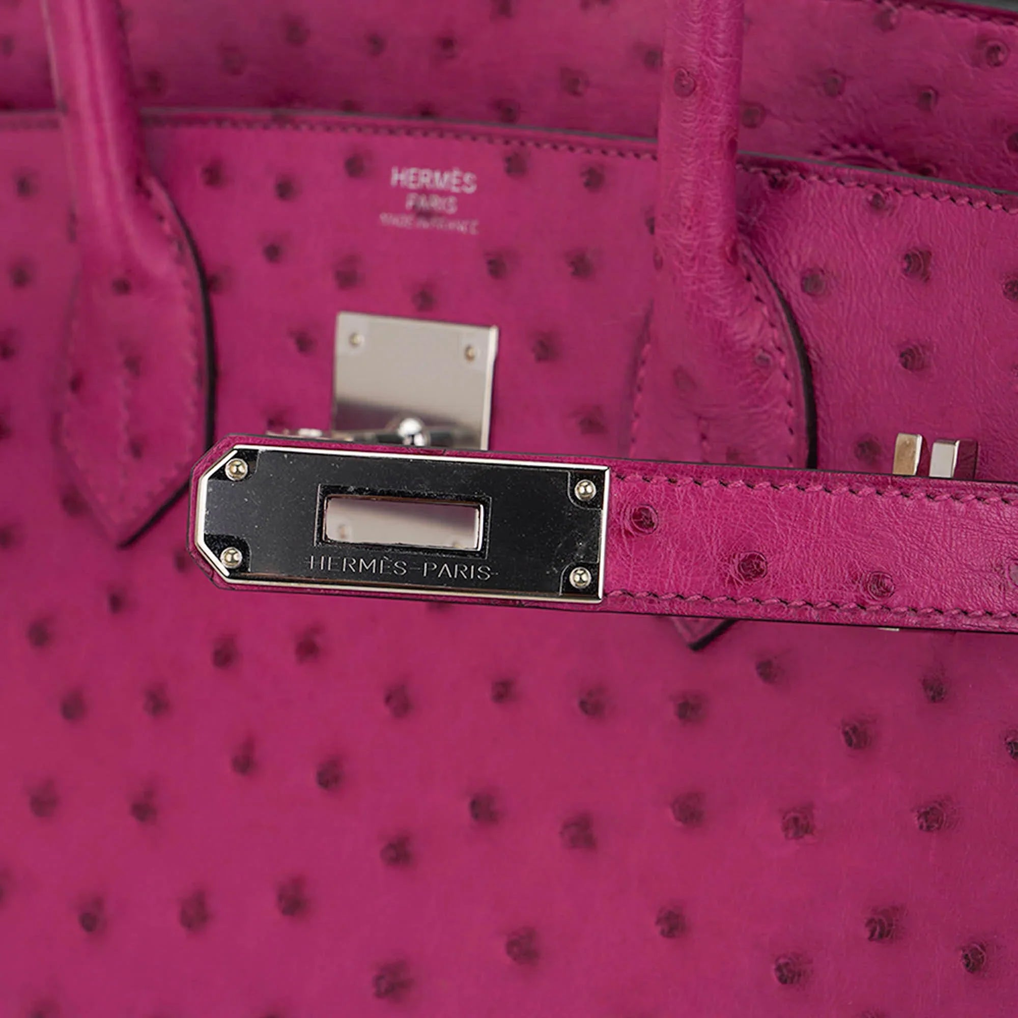 Birkin 30 Bag Rose Pourpre Ostrich with Palladium Hardware