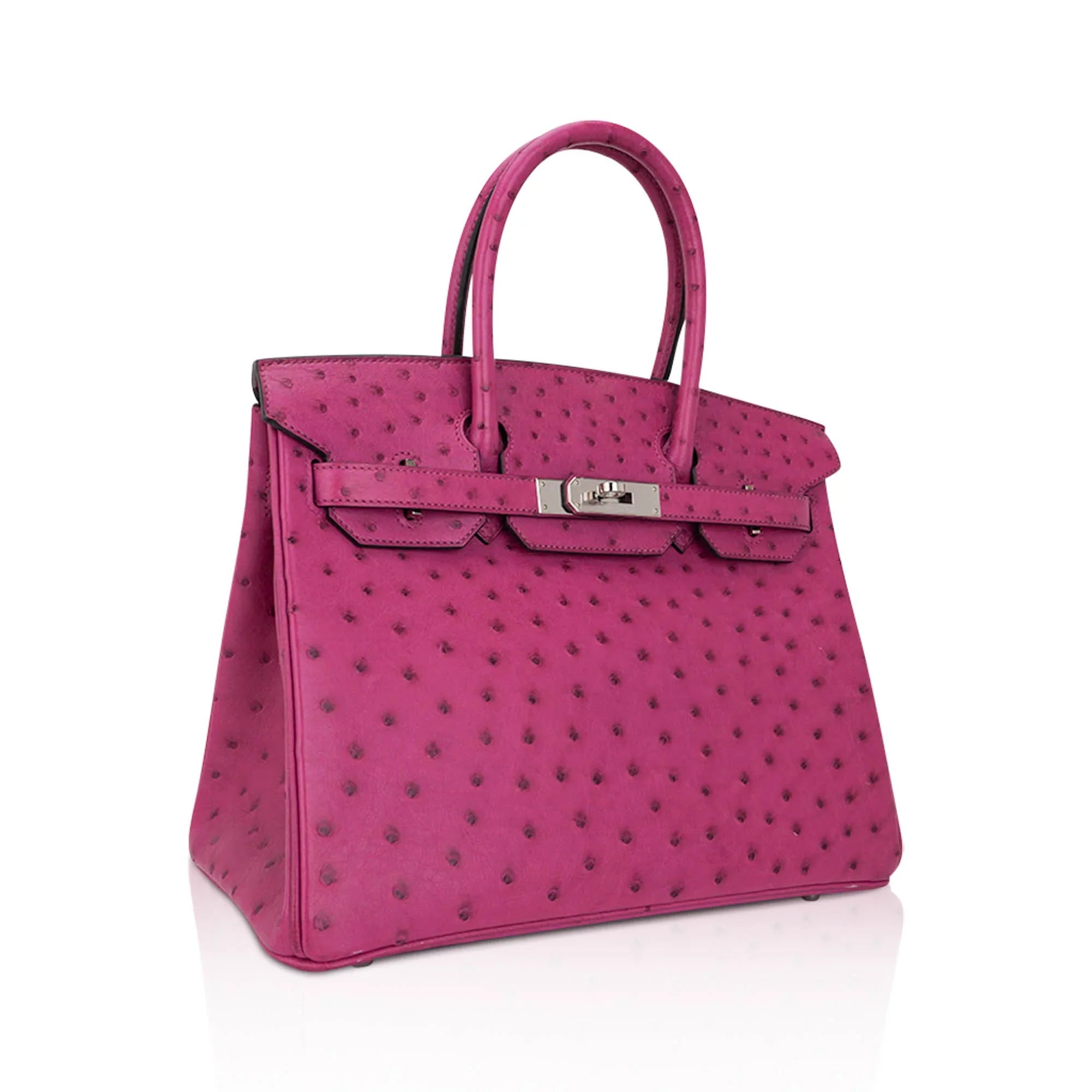 Birkin 30 Bag Rose Pourpre Ostrich with Palladium Hardware