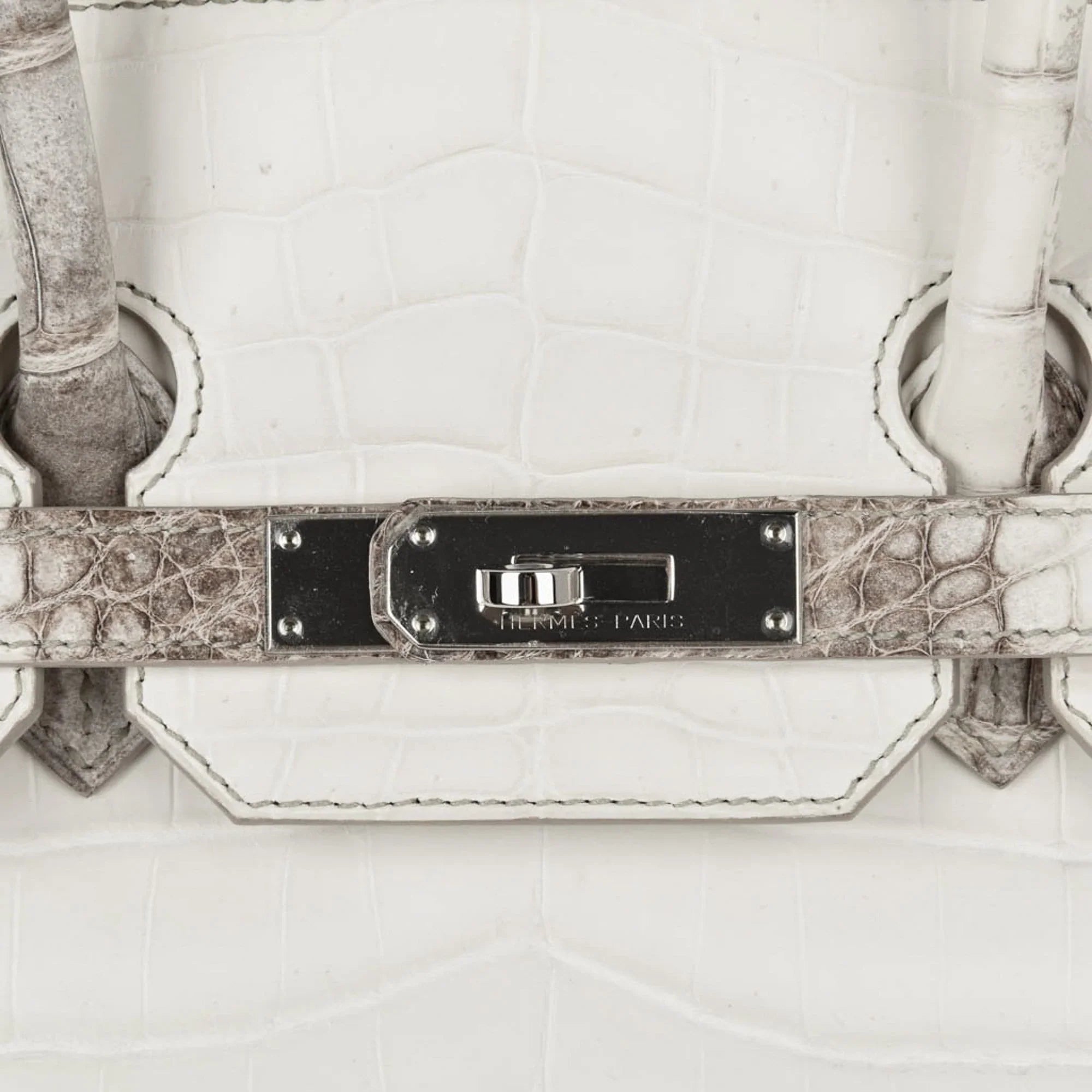 Birkin 35 Himalaya Blanc Crocodile Palladium Hardware