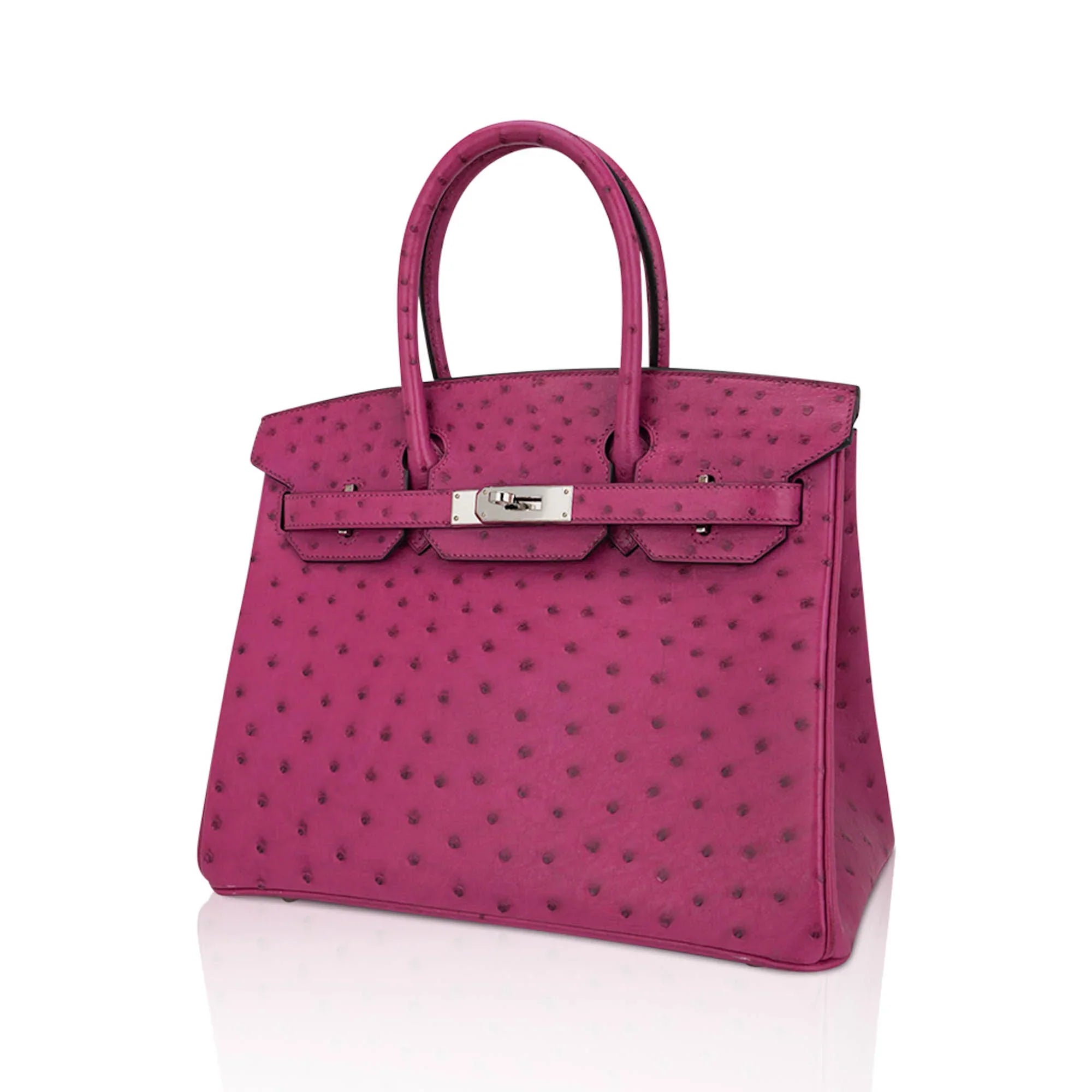 Birkin 30 Bag Rose Pourpre Ostrich with Palladium Hardware