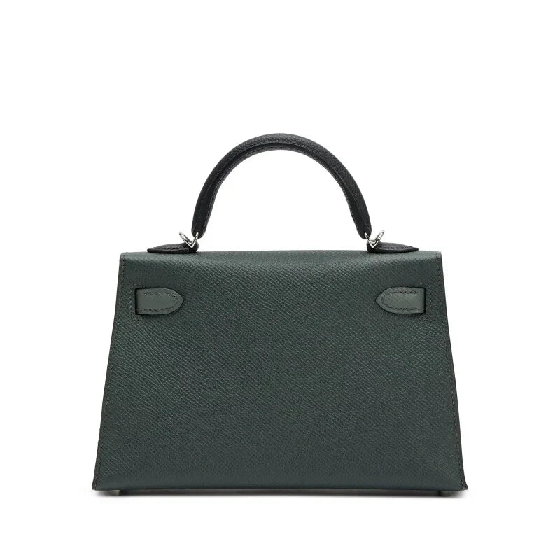 Kelly 20 II Vert Amande and Black Epsom Mini Palladium Hardware