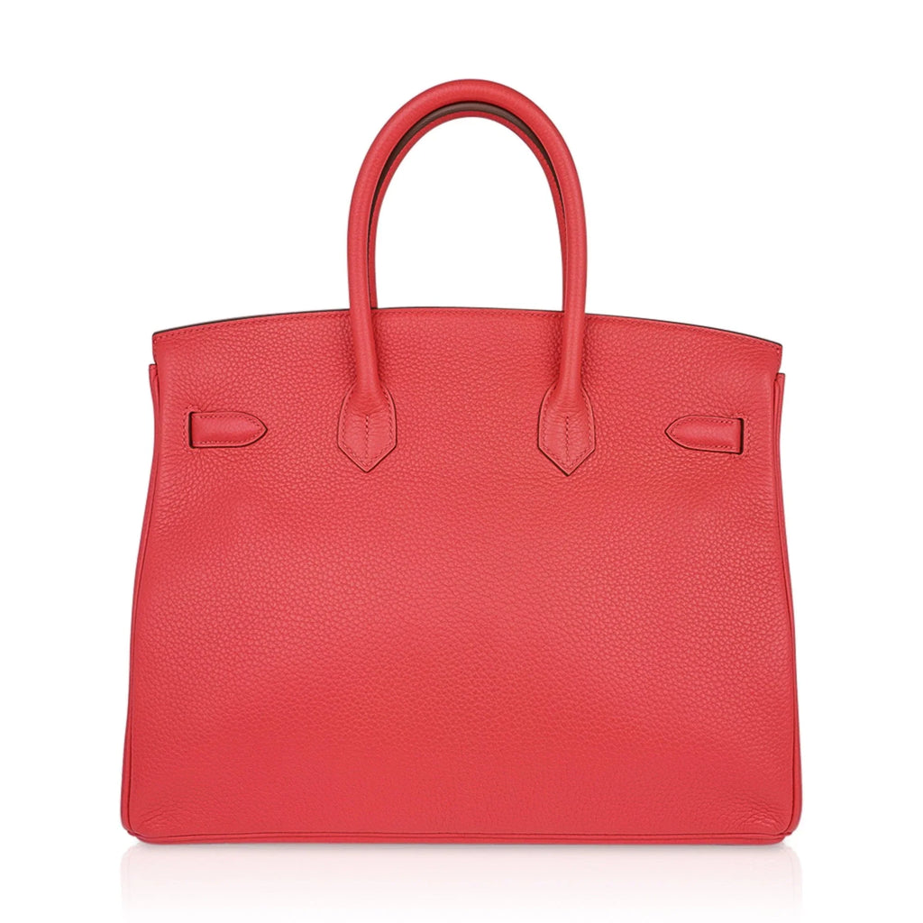 Birkin 35 Bag Rose Jaipur Clemence Leather with Palladium Hardware