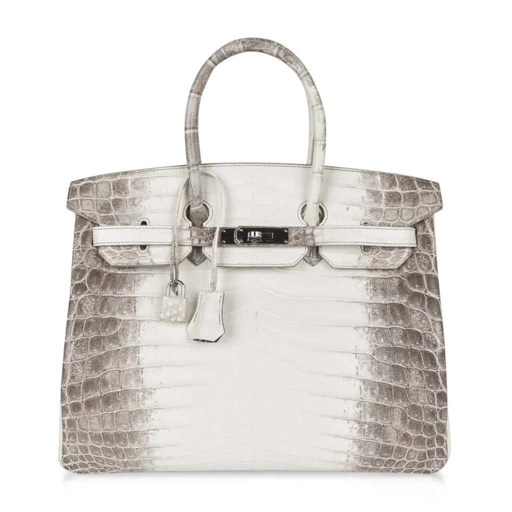Birkin 35 Himalaya Blanc Crocodile Palladium Hardware
