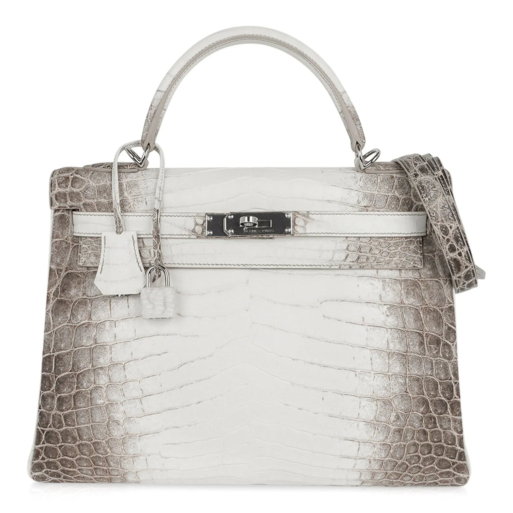 Limited Edition Kelly 32 Bag Himalaya Crocodile with Palladium Hardware