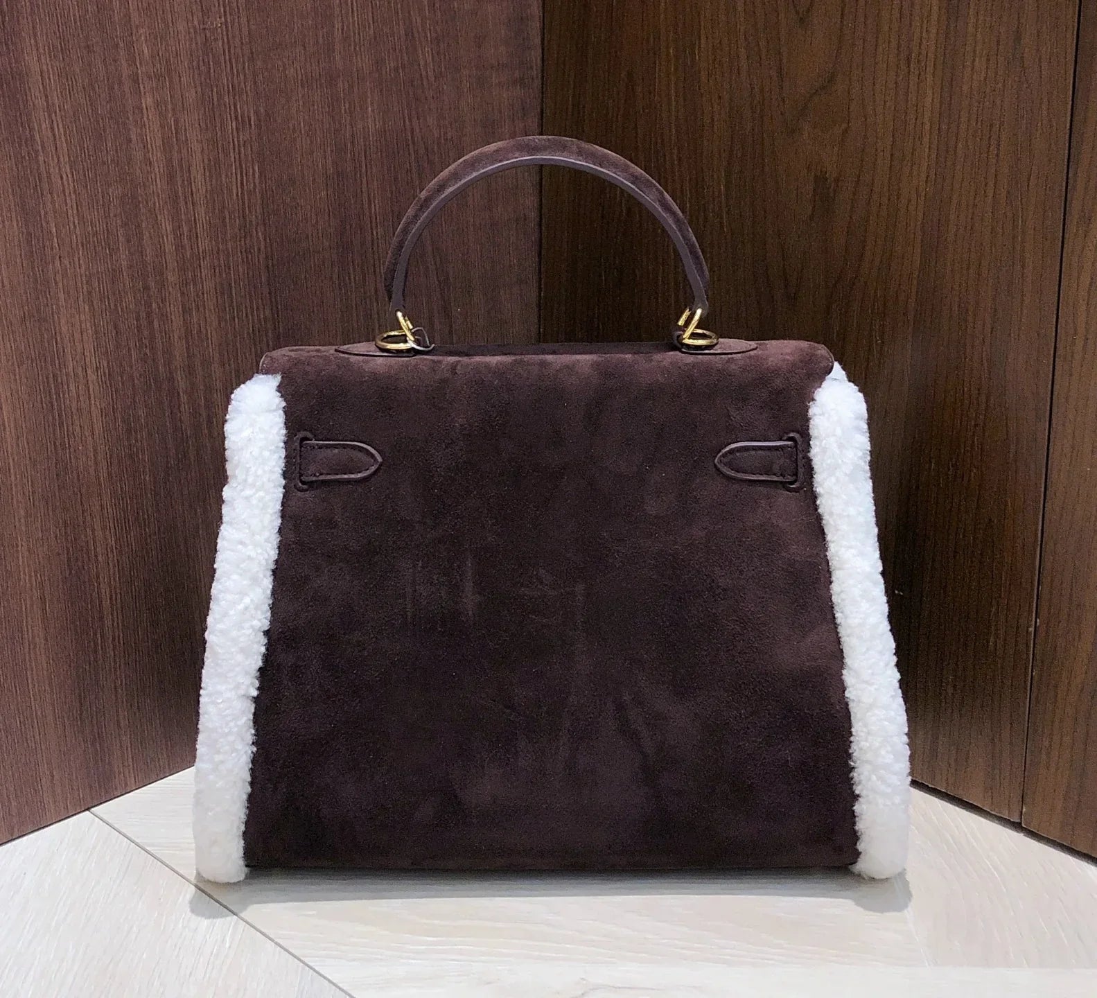 Kelly Shearling and Ebene Barenia Palladium Hardware