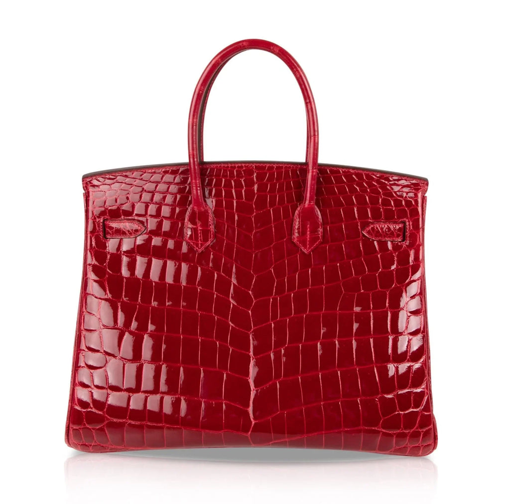 Birkin 35 Braise Lipstick Red Crocodile Gold Hardware