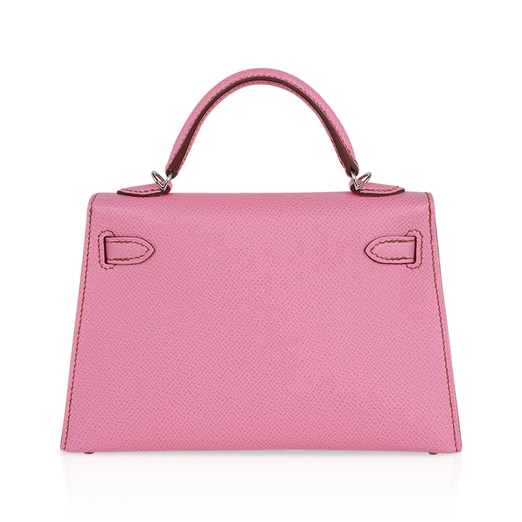 Mini Kelly 20 Sellier Bag in 5P Pink Bubblegum Epsom Leather with Palladium Hardware