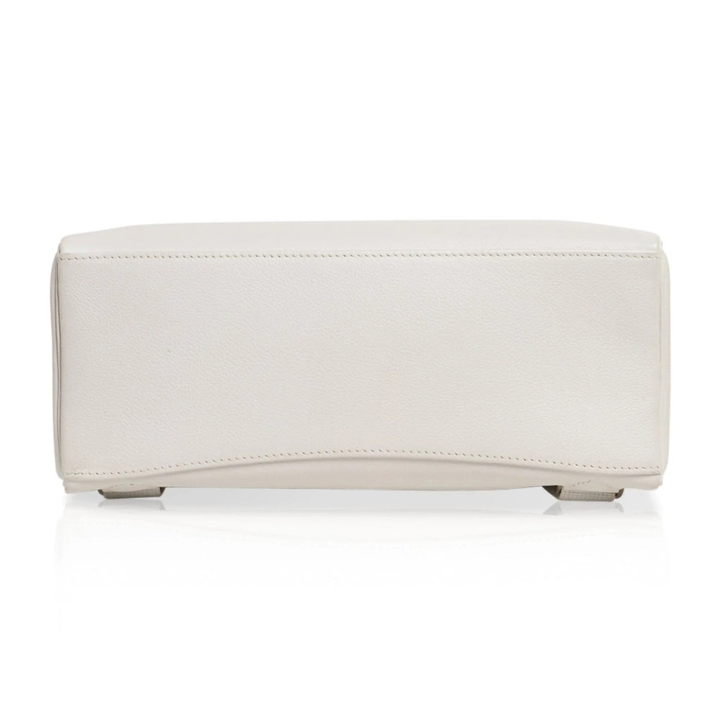 Kelly Ado 28 Bag White Evergrain Palladium Hardware