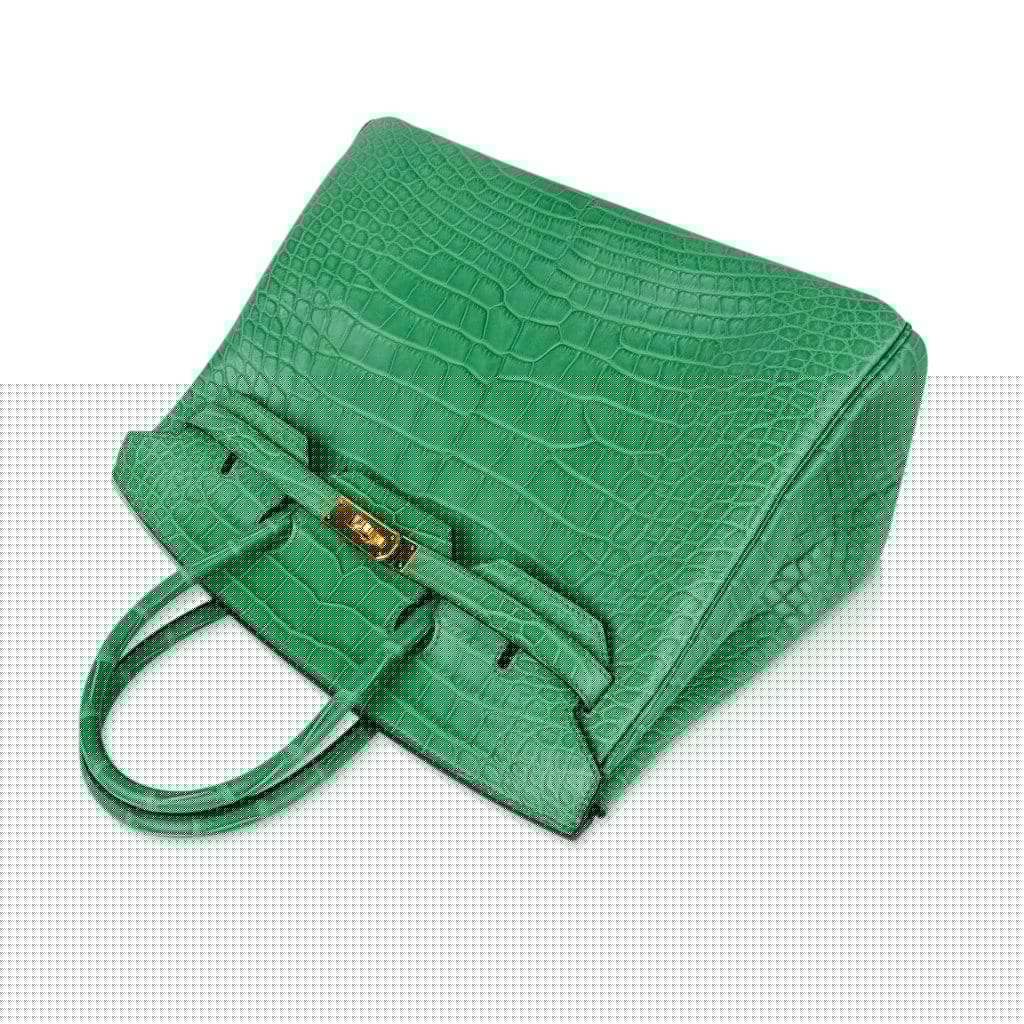 Birkin 35 Bag Matte Alligator Cactus Gold Hardware