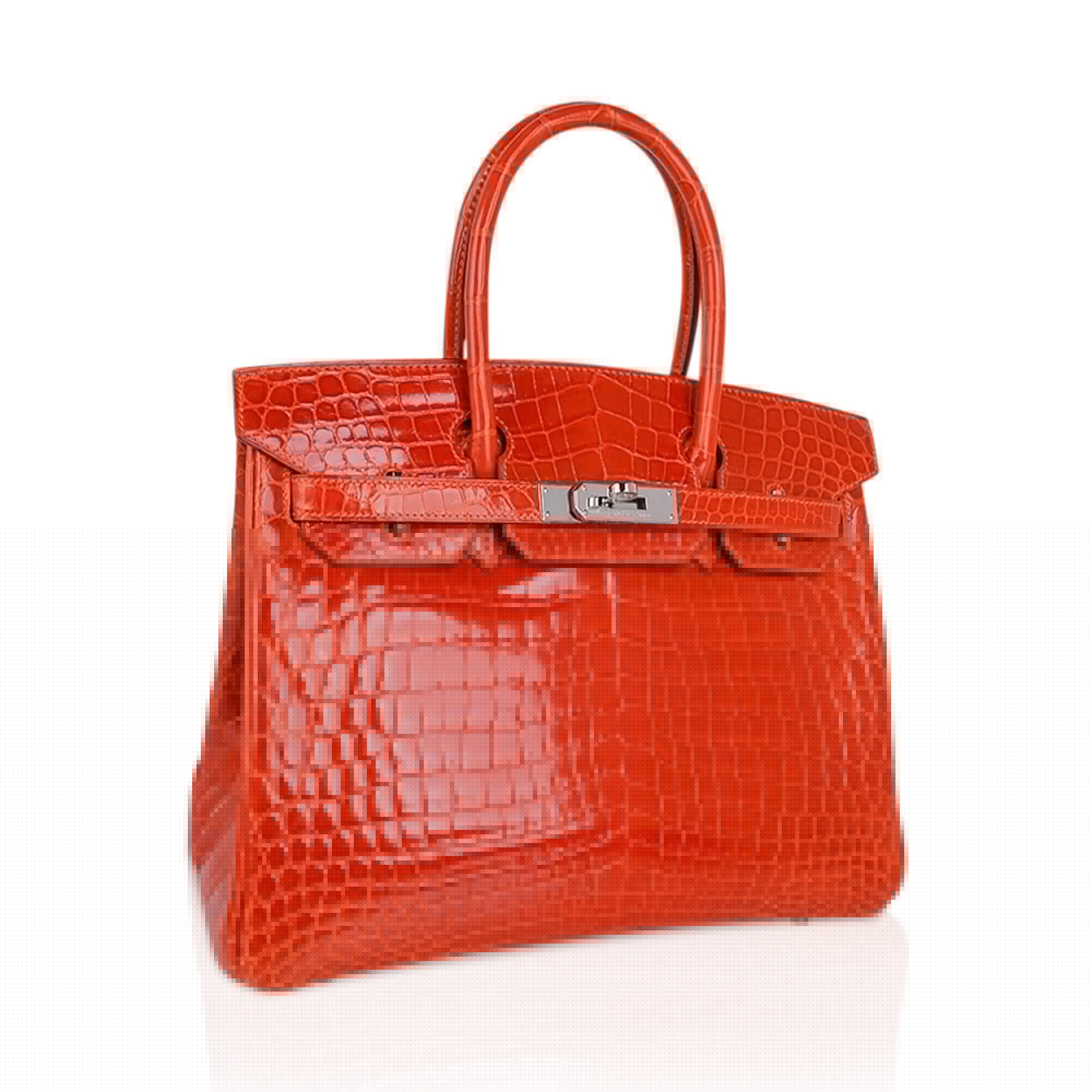 Birkin 30 Bag Orange Crocodile with Palladium Hardware