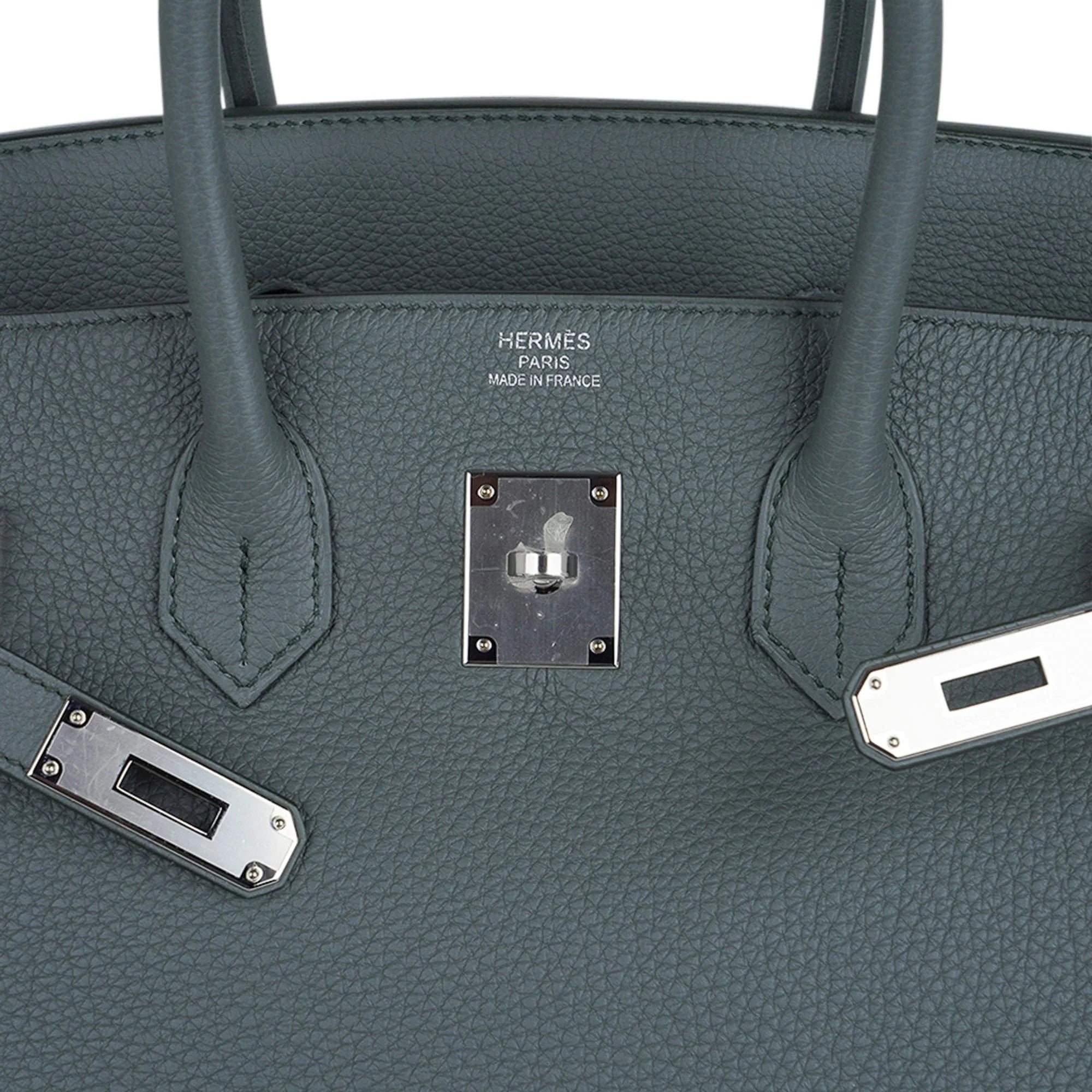 Birkin 35 Bag Vert Amande Togo Leather with Palladium Hardware