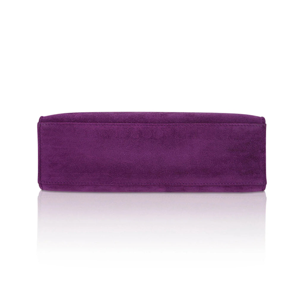 Limited Edition Kelly Pochette Violet Doblis Clutch Bag with Palladium Hardware